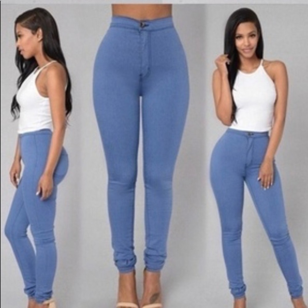 Blue High Waisted Jeggings